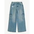 thumbnail image 4 of Justice Girls Wide Leg Cargo Jeans, Sizes 6-18, Slim & Plus, 4 of 8