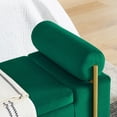 thumbnail image 6 of 44" Linen Storage Bench with Cylindrical Arms, Upholstered Entryway Bench with Padded Seat, Luxurious End of Bed Bench, Shoe Changing Stool with Gold Metal Legs, for Hallway Living Room Bedroom, 6 of 9