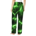 thumbnail image 3 of Sigee Green Lightning Print Women's Soft Pajama Pants - Breathable and Comfortable Lounge Sleep Bottoms with Elastic Waistband and Pockets-, 3 of 9