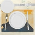 thumbnail image 3 of Ambesonne Vintage Place Mats Set of 4, Man on the Mountaintop, Standard Size, Orange Mustard Dark Blue, 3 of 6