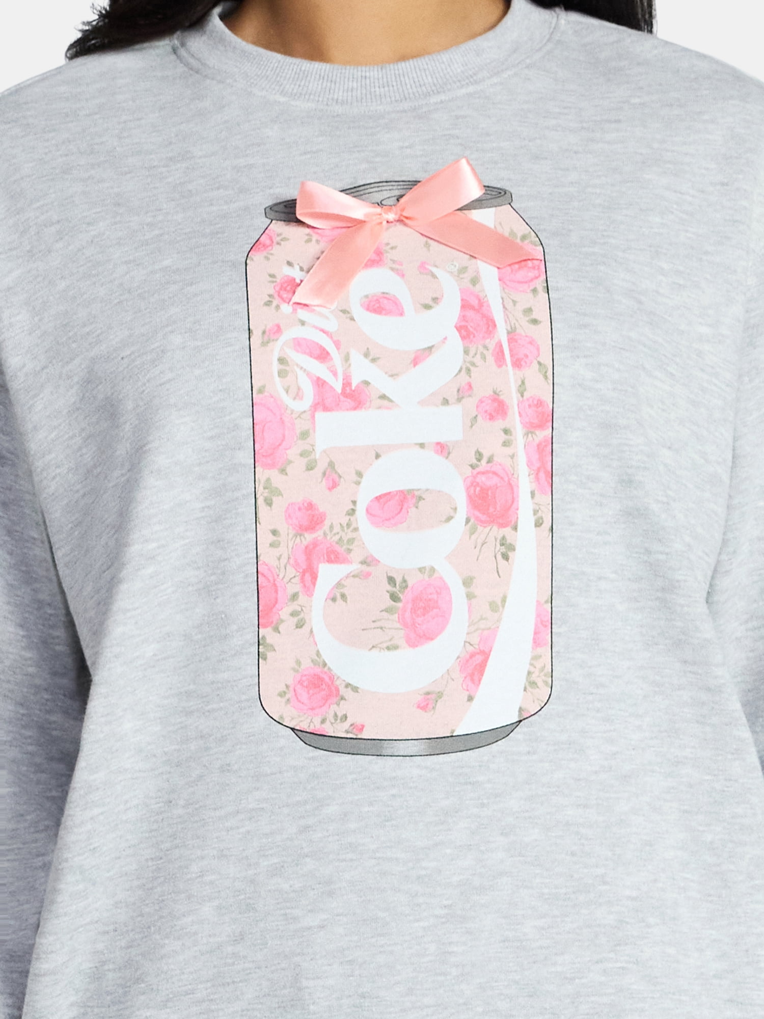 Coca-Cola Women's Diet Coke Floral Graphic Crewneck Sweatshirt, Sizes XXS-XXL