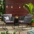 thumbnail image 2 of Noble House La Jolla Outdoor Rope Weave Club Chair in Dark Gray (Set of 2), 2 of 14