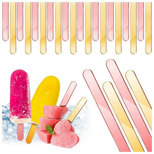 80 Pieces Acrylic Cakesicle Inch Reusable Ice Cream Sticks Ice Cream Sticks (Gold and Pink) Walmart.com
