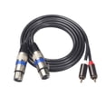 thumbnail image 1 of Cable de audio RCA dual de 1.5M a 2 XLR hembra Adaptador coaxial de enchufe hembra Cable de video plateado profesional Methold  EL0601-01, 1 of 2