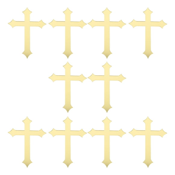 10Pcs Mirror Surface Cake Topper Cross Shaped Cake Ornament Decorative Cupcake Insert