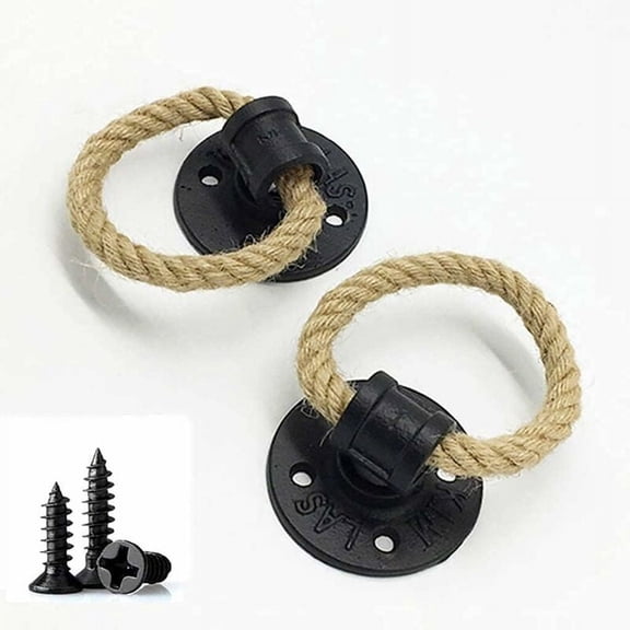 Vintage Iron Rope Handle Iron Wood Door Sliding Door Drawer Black Pull Wall Handle