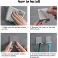 thumbnail image 5 of Gancho para abrigos y toallas de pared, montaje en superficie lisa de acero inoxidable, resistente a la oxidación, fácil instalación, acabado negro mate para baño, cocina, sala de estar, 5 of 5