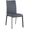 thumbnail image 2 of Milan Audrey 37.8" Contour-Back Steel/Faux Leather Side Chairs in Ash (Set of 4), 2 of 9