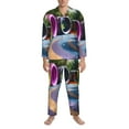 thumbnail image 3 of Sikiie Colorful Tire Tunnel Park Mens Pajama Set, Soft Warm Long Sleeve Sleepwear, Cozy Button-Down Pjs for Men-X-Large, 3 of 7