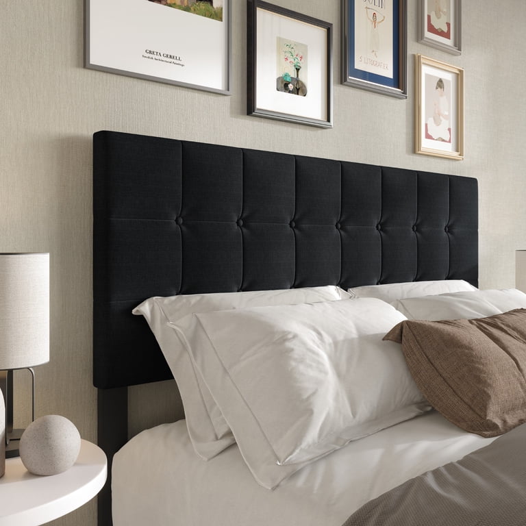 Home Design Ecorse Queen Tufted Upholstered Headboard, Black photo 2