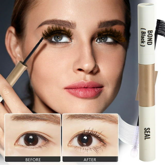 FSTDelivery Colle et Scellant pour Cils Colle Longue Durée DIY Extension de Cils pour Plus de 72 Heures Cils Sensibles Colle pour Cils en Grappe 2ml, Ensemble de Maquillage Cadeau de Noël pour Femmes