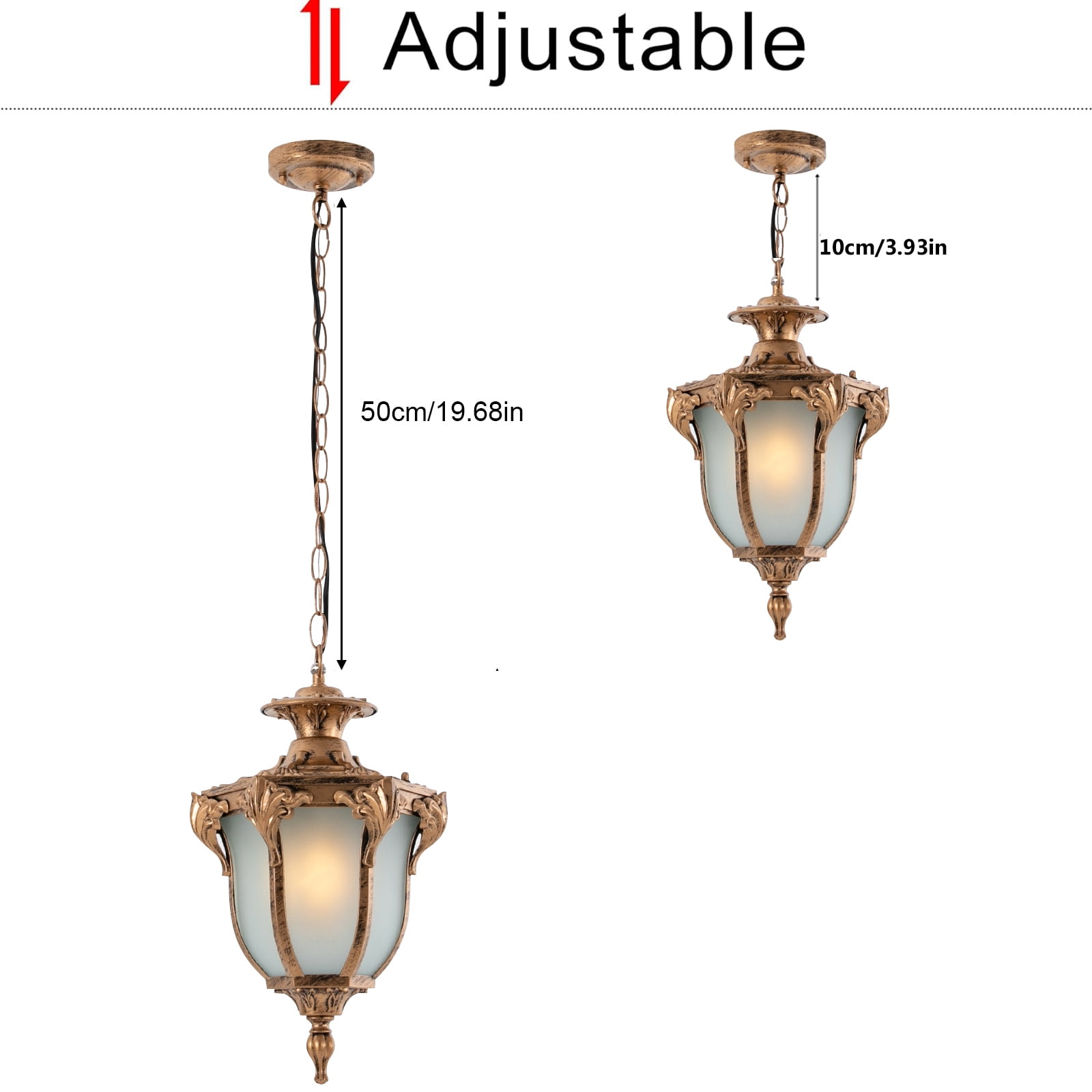 23*93cm Retro Pendant Lighting Fixture Height-Adjustable Pendant Light Home Bronze Ceiling Mounted Light