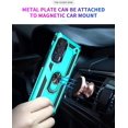 thumbnail image 3 of REQO Compatible with Motorola Moto Edge 2021 Case, Moto Edge 5G UW Case with HD Screen Protectors, Military-Grade Metal Ring Kickstand 15ft Drop Tested Shockproof Cover Case, Teal, 3 of 7