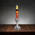 thumbnail image 2 of Candelabro de calavera de Halloween, luz de esqueleto, mano fantasma, lámpara de vela sin llama, lámpara de decoración de barra de fiesta, color naranja, 2 of 13
