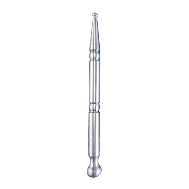 Qarigey Bolígrafo de masaje de acero inoxidable, ergonómico, anticorrosivo, profesional, cuerpo, pie, mano, espalda, masajeador reutilizable brillante Protección de la piel Plata