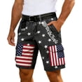 thumbnail image 4 of CAIVO Mens Cargo Shorts 4Th Of July Patriotic Print With Pockets Loose Fit Lightweight Outdoor Casual Summer Everyday Wear Leisure Beach Bottoms,Black,L, 4 of 5