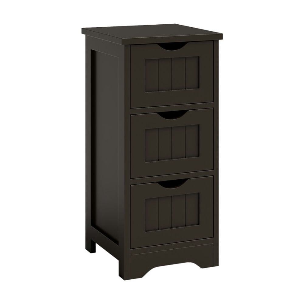 Finihen Bathroom Storage Cabinet, Bathroom Floor Cabinet, Bathroom Floor Freestanding Storage Organizer with 3 Drawers, for Bathroom, Living Room, Bedroom, Kitchen, Brown Finihen Bathroom Storage Cabinet, Bathroom Floor Cabinet, Bathroom Floor Freestanding Storage Organizer with 3 Drawers, for Bathroom, Living Room, Bedroom, Kitchen, Brown