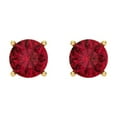 thumbnail image 3 of 1.5 Ct Round Cut Studs Red Ruby 18K Yellow Solid Solid Gold Everyday Dainty Earrings Screw Back, 3 of 7