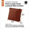 thumbnail image 2 of Classic Accessories Montlake FadeSafe Patio Lounge Chair/Loveseat Back Cushion, 21 x 20 x 4 Inch, Heather Henna, 2 of 14