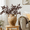 A002- Bronze, variant on Artificial Fall Branches, Bronze Silk Cimicifuga Foliage, Set of 4 Stems with 1 Vase, Suitable for Home Decor