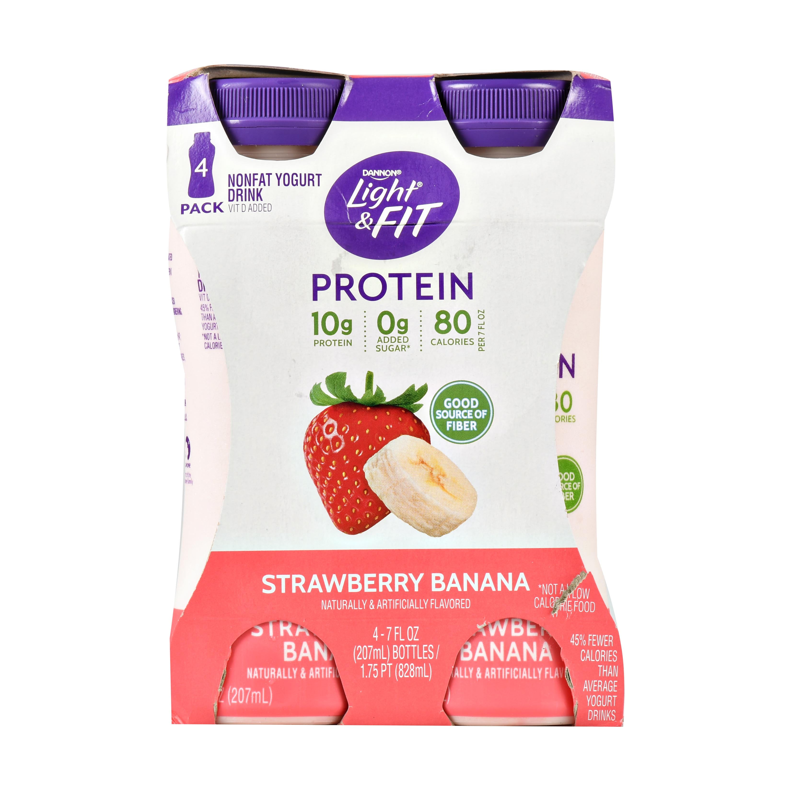 Light & Fit Strawberry Banana Protein Yogurt Smoothies, 7 Fl. Oz., 4