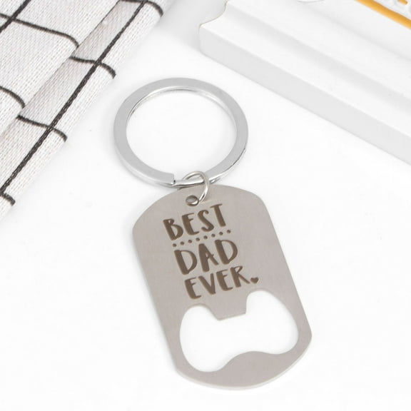 Supvox Father Day Keychain Bottle Opener Stainless Steel 1Pcs Pendant for Key Holder and Car Decoration