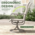 thumbnail image 2 of Vicllax Outdoor Dining Chair Patio Swivel Chairs Set of 4 Rocking Metal Textilene Fabric, Cream, 2 of 13