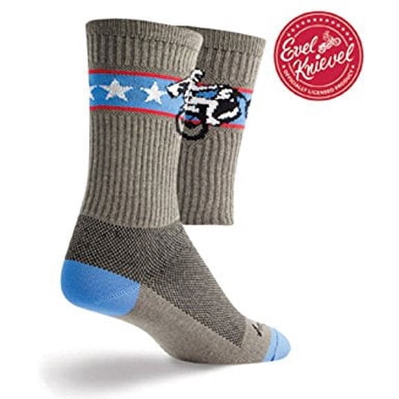 SockGuy Crew Wheelie Socks - 6 inch, Gray, Small/Medium