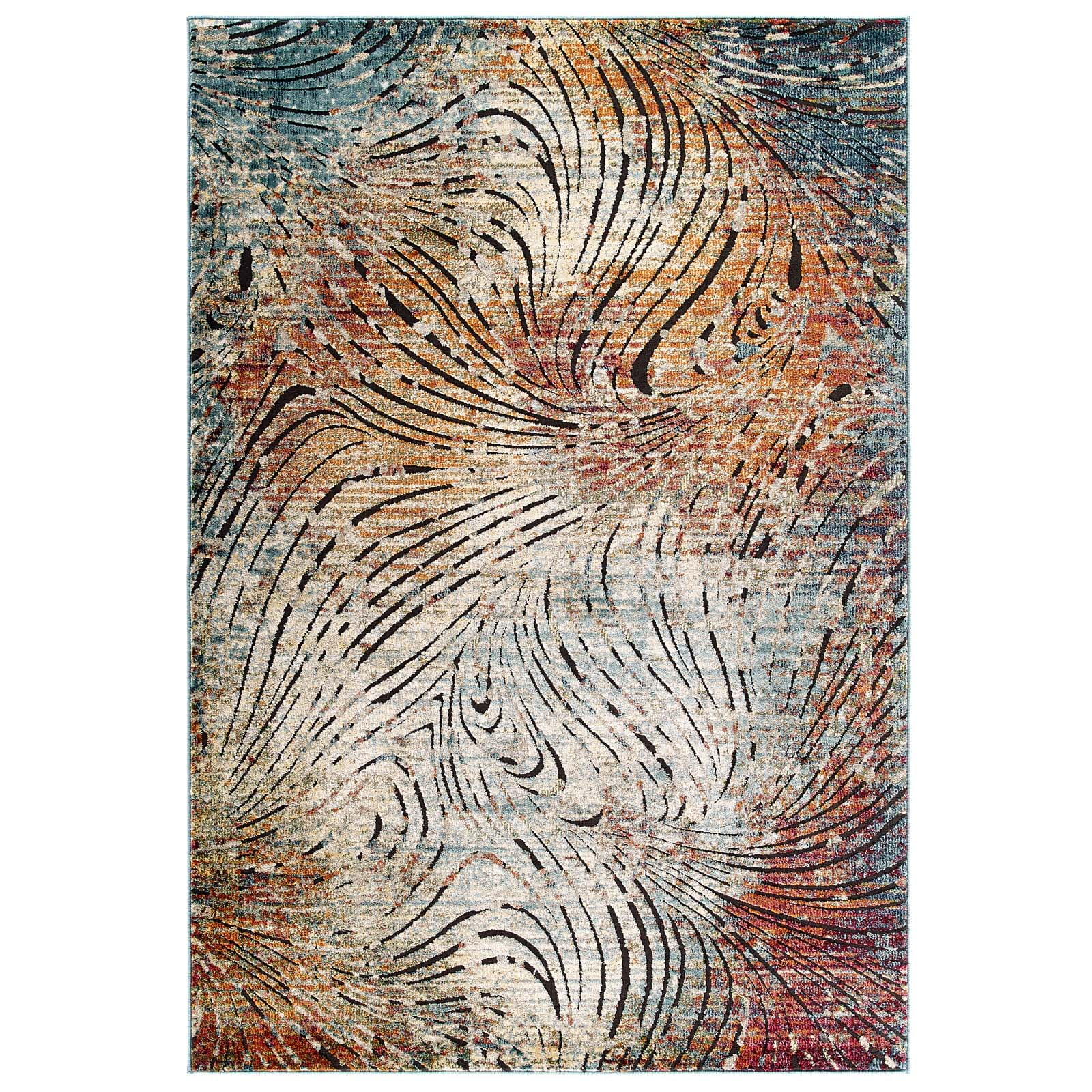 Modern Contemporary Urban Design Living Lounge Room Area Rug Runner Floor Carpet, Fabric, Multi