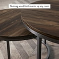 thumbnail image 5 of Nathan James Stella Round Nesting or Stacking Coffee Table Set of 2 Wood Finish Metal Frame, Warm Nutmeg/Black, 5 of 7