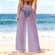 thumbnail image 4 of Pantalones de playa de gasa ligeros para mujer con protección solar, pantalones anchos de estilo bohemio estampados, blusa para mujer, 4 of 7