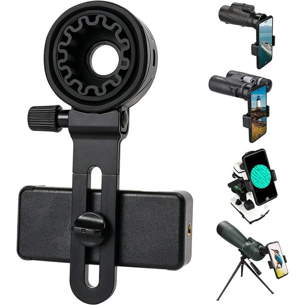 Telescope Phone Adapter, Universal Cell Phone Mount Compatible Binoculars, Monocular, Microscope