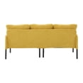thumbnail image 4 of Dtwnek Corduroy Upholstered Loveseat Sofa with Metal Legs and Side Pockets, 2 Seater Sofa Couch for Living Room, Bedroom, Apartment, Yellow, 4 of 7