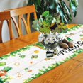 thumbnail image 4 of St Patrick''s Day Table Runner 13Wx71L Inch Lovely Green Gnomes Farm Truck Hat Leprechaun for Kitchen Dining Table Decoration Spring Dining Room Decorations Party Decor for Indoor Outdoor Home, 4 of 4