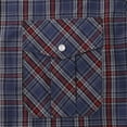 thumbnail image 5 of Coevals Club Mens Pearl Snap Plaid Western Cowboy Button Up Long Sleeve Shirts Navy Red Gray 34 XX-Large, 5 of 8