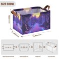 thumbnail image 7 of Yayeee Foldable Storage Basket for Shelves with Handles Set of 2 Waterproof Cloth Bins, Blue Road, 7 of 7