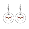 thumbnail image 1 of Belarus Flag National Emblem Earrings Dangle Hoop Jewelry Drop Circle, 1 of 3