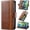 Brown, variant on for Samsung Galaxy A53 (5G) Leather Phone Case Thin Wallet Folio Flip Cover Business Contrast Stripe Style, [RFID Blocking] Multi Card Holder Cash Slot, Magnetic Clasp, Kickstand