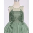 thumbnail image 7 of IBTOM CASTLE Flower Girl Formal Maxi Wedding Dress Floral First Communion Easter Ball Gown Tween Pageant Junior Bridesmaid Dresses Green, 7 of 7