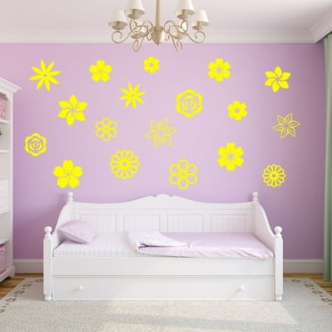 VWAQ Flower Decals for Wall Nursery - Wall Stickers Decor