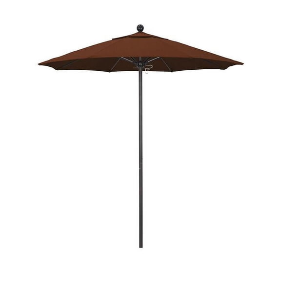 California Umbrella ALTO758117-F69 7.5 ft. Fiberglass Market Umbrella Pulley Open Bronze-Olefin-Terracotta
