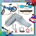 thumbnail image 2 of 17 Pieces Finger Skateboard Ramp Set Skate Park Kit Ramp Parts Set Mini Finger Toys Set Finger Bike Skate Park Kit with Replacement Wheels and Tools for Kids Party Favor (Retro Color), 2 of 7