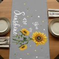 thumbnail image 5 of Table Runners 72 Inches Long Dress Scarves, Sunflowers Farmhouse Kitchen/Dining Table Runner, Coffee Tablerunners, Spring Summer Bees Yellow Floral Grey 14x72 Inch, 5 of 9