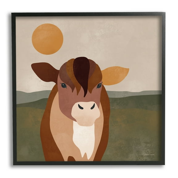 Stupell Industries Modern Farm Animal Animals & Insects Painting Black Framed Art Print Wall Art, 12 x 12