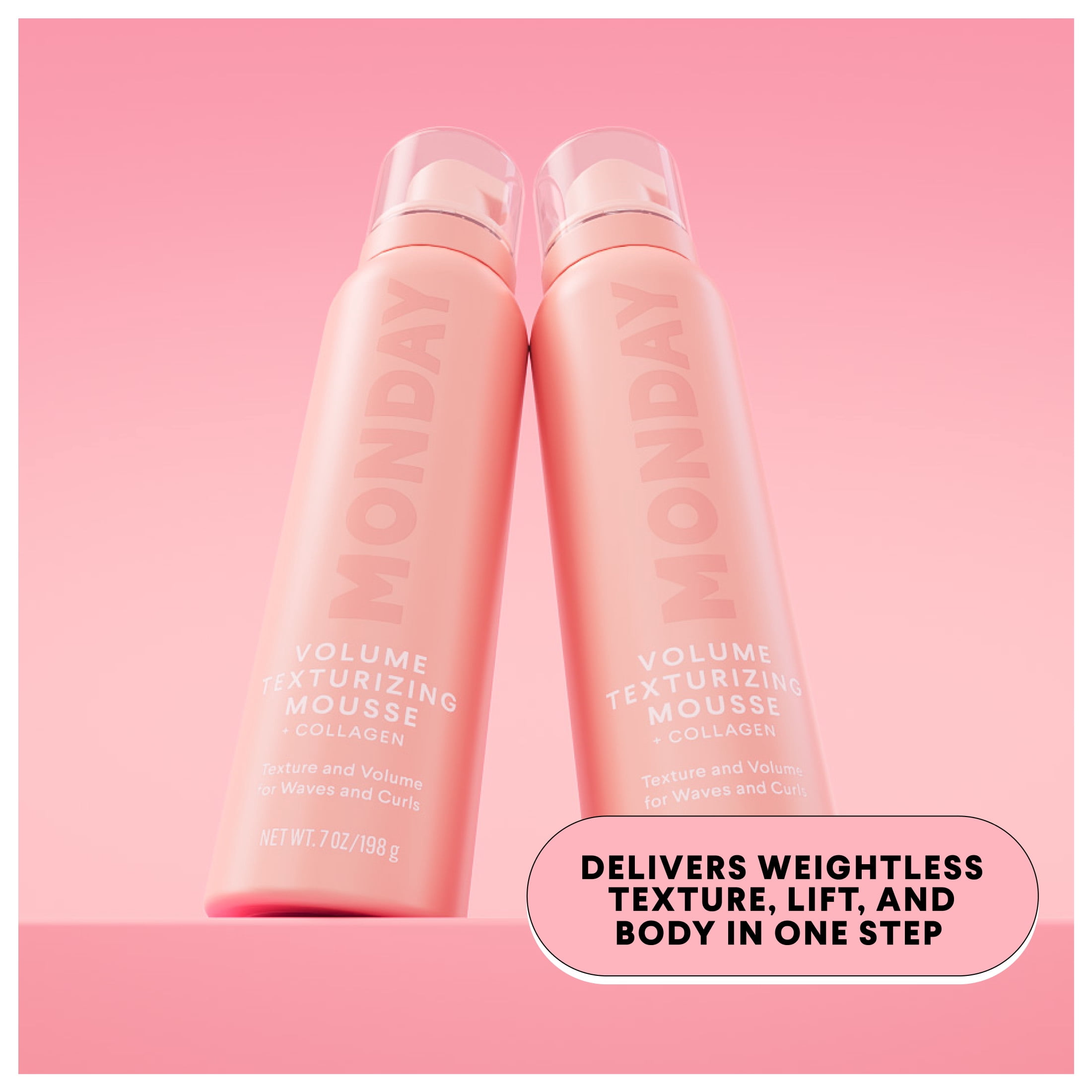 MONDAY Haircare VOLUME Texturizing Mousse with Hydrolysed Collagen – for Instant Texture & Volume, 7 oz