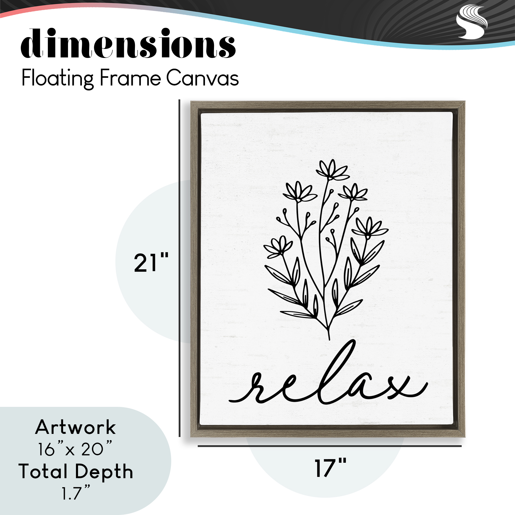 Bathroom Herb Relax Brown Framed Floater Canvas Wall Art, design by Lettered and Lined