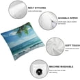 thumbnail image 4 of Acheng Sunset Beach Throw Pillow Case Tropical Palm Tree Blue Sky Coastline Sandy Ocean Sea Waves Pillow Cover Cushion Covers for Couch Sofa Home Farmhouse Decoration,2 Pcs White, 4 of 6