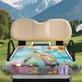 thumbnail image 3 of XYZCANDO Sea Turtle Floral Golf Cart Seat Cover | Terry Cloth 4 Pockets Non-Slip | Universal 2-Seat Golf Cart Accessory For Golf Lovers, 3 of 8
