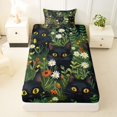thumbnail image 3 of jejeloiu Watercolor Floral Twin Sheet Sets Kids,Cute Kitten Print Bedding For Girls,3pcs, 3 of 6