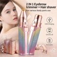 thumbnail image 3 of Portable 2 IN 1 Electric Epilator Eyebrow Trimmer Women's Body Facial Lip Epilator Rechargeable Mini Painless Razor Shave Shaver, 3 of 5